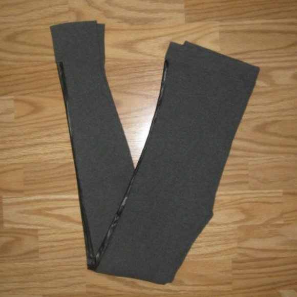 Victoria's Secret Gray Leggings with Pleather Stripes - Picture 1 of 5